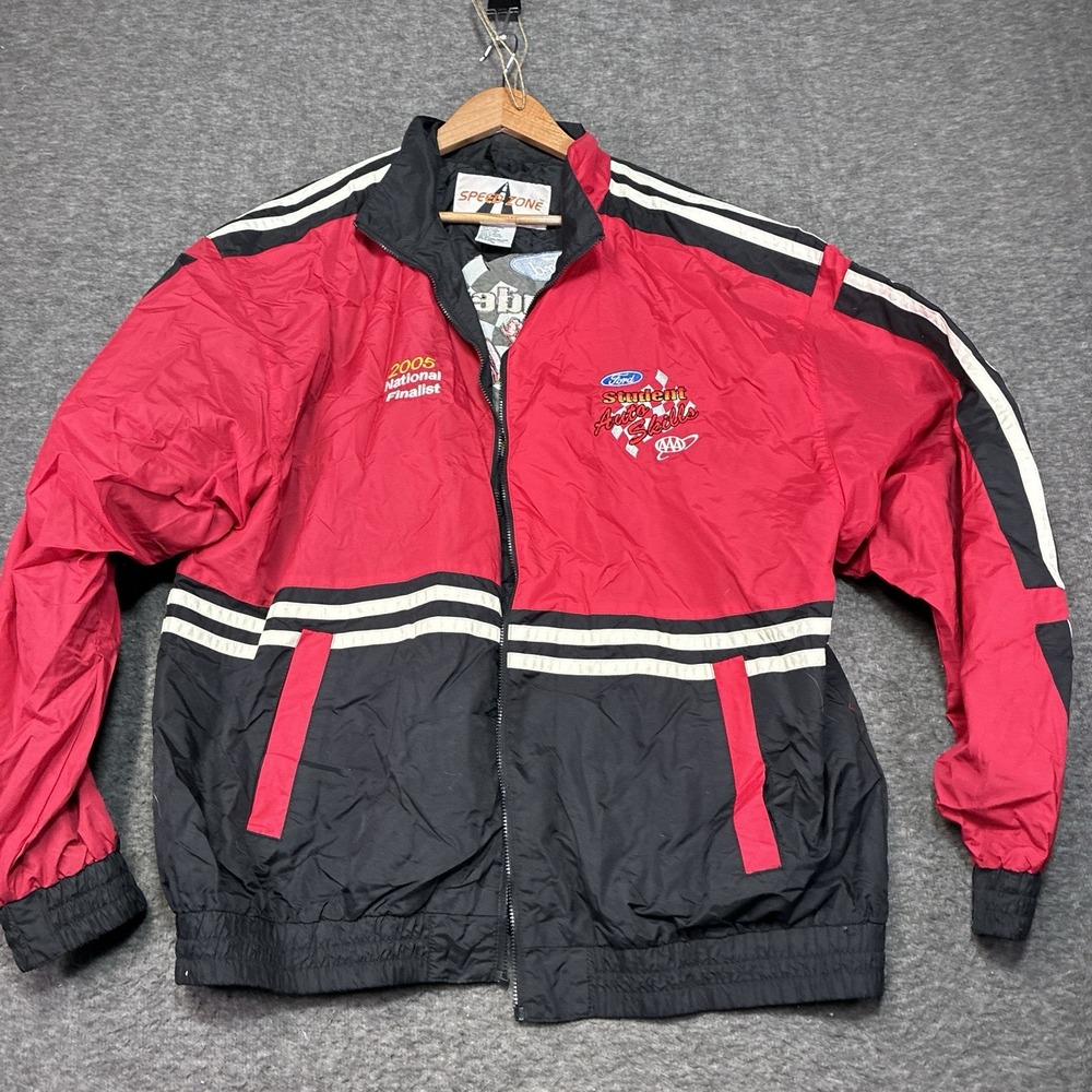 VTG Speed Zone‎ Race Gear Ford/AAA "Auto Skills Comp" Windbreaker jacket Xl Men